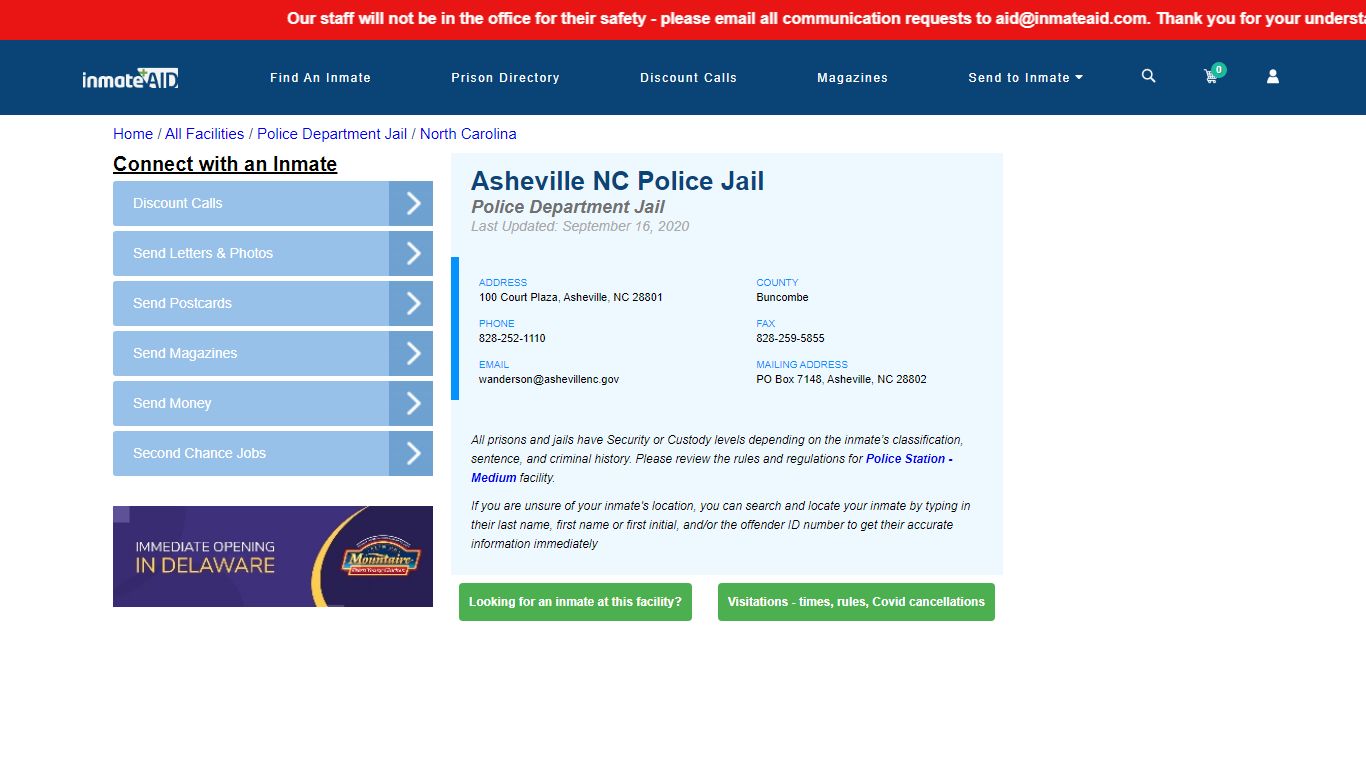 Asheville NC Police Jail & Inmate Search - Asheville, NC